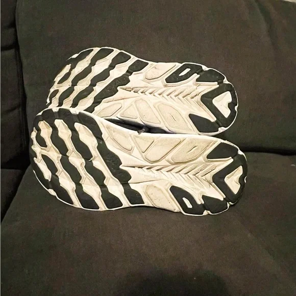 Hoka One One Black and White Athletic Shoes with Maximalist Cushioning - Picture 6 of 11